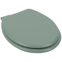Abattant WC bois vert avec frein de chute déclipsable réglable