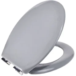 Abattant WC duroplast gris avec frein de chute déclipsable réglable