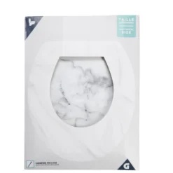 Abattant WC en bois façon marbre taille universelle
