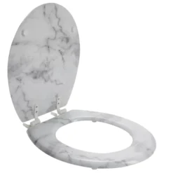 Abattant WC en bois façon marbre taille universelle