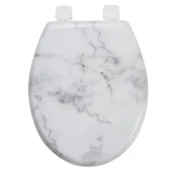 Abattant WC en bois façon marbre taille universelle