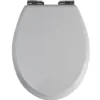 Abattant WC universel bois blanc mat avec frein de chute