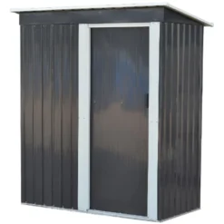 Abri de jardin en métal gris 163x88xH182cm