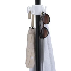 Accessoire adaptable pour parasol de plage plastique avec 4 crochets