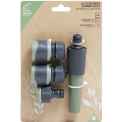 Accessoire arrosage 4 pièces raccord et adaptateur