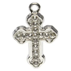 Accessoire bijou charms Croix métal + pierre