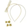 Accessoire cheveux fille x4 serres tête et barrettes noeuds (2 modèles)