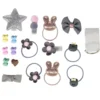 Accessoires pour cheveux 18 pièces élastique/barette/pince/ruban