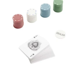 Accessoires pour poker 100 jetons et 1 jeu de cartes