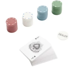 Accessoires pour poker 100 jetons et 1 jeu de cartes