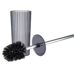 Accessoires salle de bain x5 plastique noir transparent