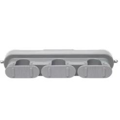 Accroche balai 3 emplacements plastique gris 29x6xH8cm
