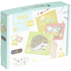 Activité peinture doigt avec 3 cartes à motif animal