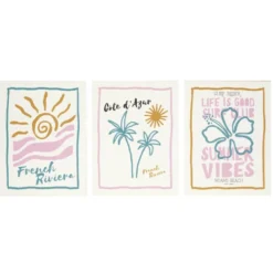 Affiche décorative x3 thème bord de mer 30x40cm (4 modèles)