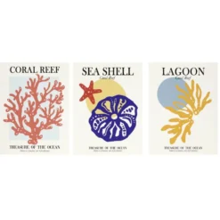 Affiche décorative x3 thème bord de mer 30x40cm (4 modèles)