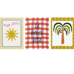Affiche déco x3 papier thème tropical 10x15cm (4 modèles)