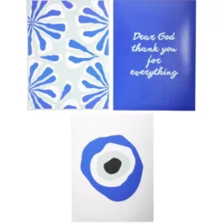 Affiche papier bleu et blanc 30x40cm