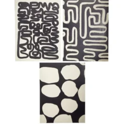 Affiche papier x3 thème abstrait noir et beige 30x40cm