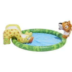 Aire de jeu avec toboggan et jet d'eau Funky girafe tigre Ø150xH54cm