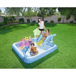Aire de jeu d'eau gonflable aquarium avec toboggan Bestway