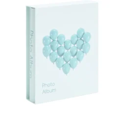 Album photo motif coeur 21x26cm - 2 modèles rose ou bleu