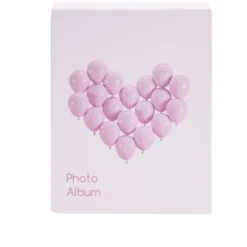 Album photo motif coeur 21x26cm - 2 modèles rose ou bleu