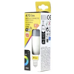 Ampoule LED connectée couleurs changeantes RGB 200° E14 470lms 4,5W
