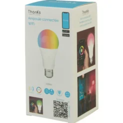 Ampoule LED connectée couleurs changeantes E27 60 W