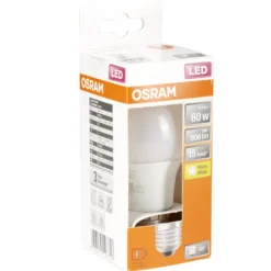 Ampoule LED E27 A60 blanc chaud Osram 8,5W=60W 806lms classe F
