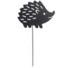 Animal déco à planter hérisson métal noir H37cm
