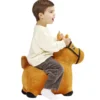 Animal sauteur cheval marron à gonfler 27x53xH53cm