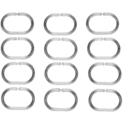 Anneau de douche blanc ovale x12