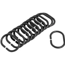 Anneau de douche forme ovale plastique noir x12