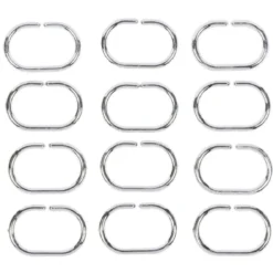 Anneau de douche gris ovale x12