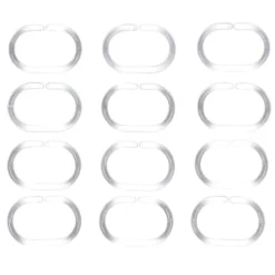 Anneau de douche transparent ovale x12