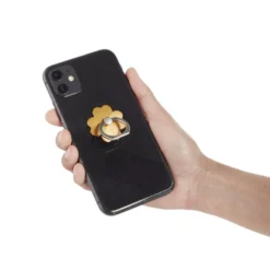 Anneau support téléphone adhésif rotatif forme fleur rose ou blanc