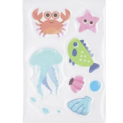Antidérapant baignoire animaux marins plastique 10x15cm (plusieurs modèles)