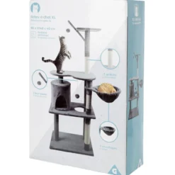 Arbre à chat XL 3 niveaux couchage griffoir H148cm