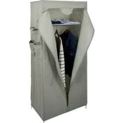 Armoire textile avec étagère et portant 70x45x155cm