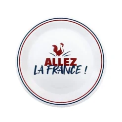 Assiette carton Cocorico x6 Allez la France Ø23cm