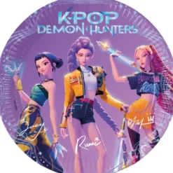 Assiette carton x8 KPop Demon Hunters violet Ø22,5cm