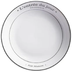 Assiette creuse blanche "L'entrée du jour" Ø21cm