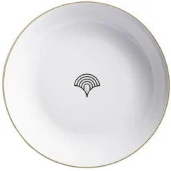 Assiette creuse blanche motif vague japonaise Ø21cm