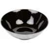 Assiette creuse noir décor marbre gris Ø18cm