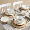 Assiette creuse porcelaine blanc liseré vert Ø20cm