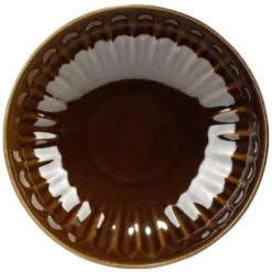 Assiette creuse ronde Badem faïence marron foncé Ø20,8cm