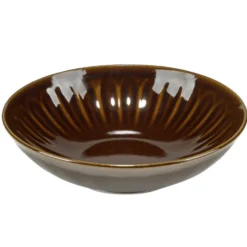 Assiette creuse ronde Badem faïence marron foncé Ø20,8cm