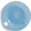 Assiette creuse verre coloré avec message Ø23cm (3 modèles)