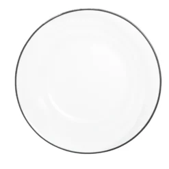 Assiette creuse verre transparent liseré noir Ø23cm