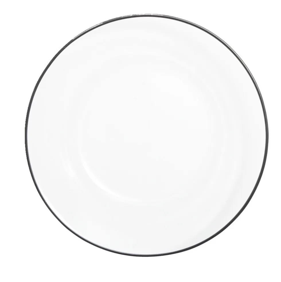 Assiette creuse verre transparent liseré noir Ø23cm